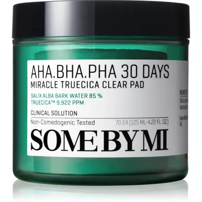 Some By Mi AHA∙BHA∙PHA 30 Days Miracle Truecica Clear Pad dischete demachiante pentru ten acneic 70 buc