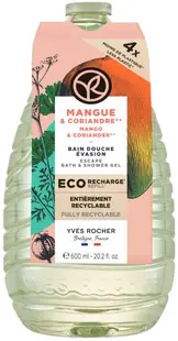 Yves Rocher Bain Nature Gel de duș cu mango și coriandru, rezervă, 600 ml