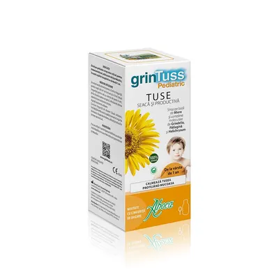 Sirop de tuse din plante pentru copii GrinTuss Pediatric, 180 ml, Aboca