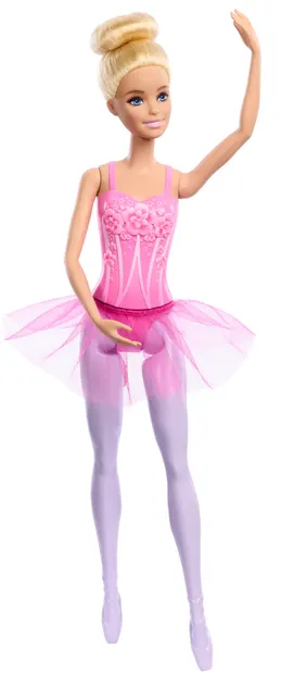 Păpușă Barbie - Balerina, cu părul blond și o rochie roz