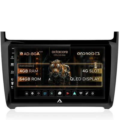Navigatie Volkswagen Polo (2014+), Android, A-Octacore 4GB RAM + 64GB ROM, 9 Inch - AD-BGA9004+AD-BGRKIT033
