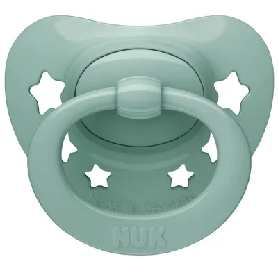 Suzetă din silicon NUK - Verde, cu cutie