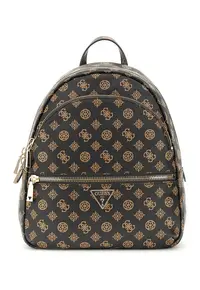 Rucsac de piele ecologica cu monograma - Negru/Galben