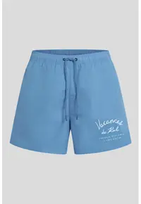 Pantaloni scurti de baie cu talie ajustabila - Albastru prafuit