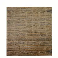 Tapet 3D caramida maro taupe cald, auto-adeziv pentru interior, 70 x 77 cm