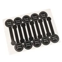 Stickere lungi cu bulină hand made - negru (set 100 buc) - Default Title