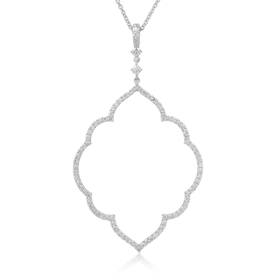 Lant cu pandantiv din aur alb cu diamante de 1.27ct