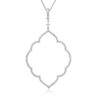 Lant cu pandantiv din aur alb cu diamante de 1.27ct