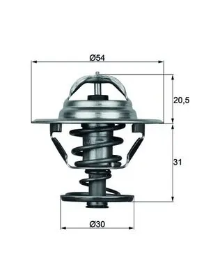 Termostat lichid racire (88 C) potrivit HYUNDAI TUCSON; LAND ROVER DEFENDER, DISCOVERY I; SAAB 900 II, 9000, 9-3, 9-5; VOLVO F10, F6, FL4 2.0-9.6D 03.75-01.12