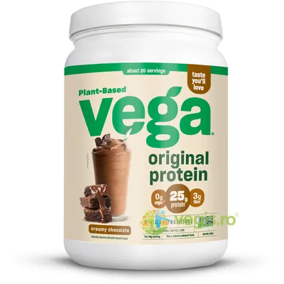 Pudra Proteica Vegetala cu Aroma Naturala de Ciocolata Vega Original 920g