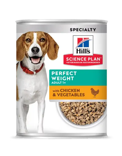 Hrana uscata caini, Hill's Science Plan Canine Adult Perfect Weight Chicken and Vegetables, 363 g