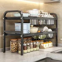 Raft metalic extensibil 55-85 cm, 4 cosuri, Negru