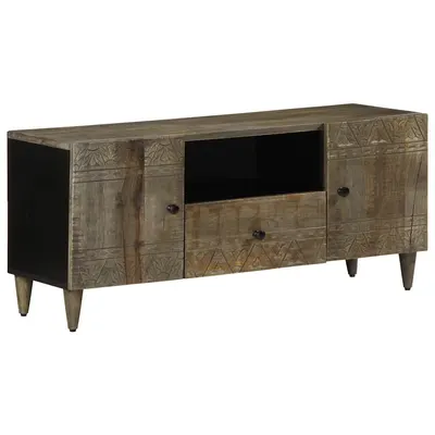 Gossi dulap tv gri deschis 105x33,5x46 cm lemn masiv mango