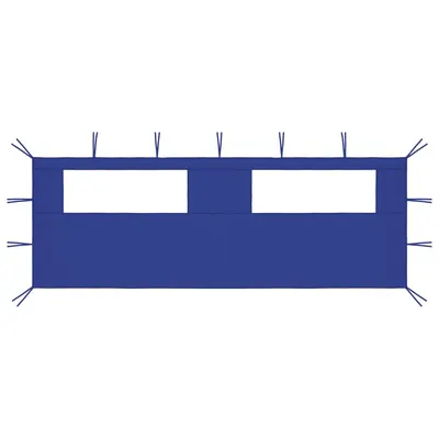 vidaXL Perete lateral foișor cu ferestre, 6x2 m, albastru