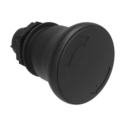 Buton Ciuperca Ø22mm Platinum Series, Latch, Turn To Release, Ø40mm. For Normal Stopping. Black