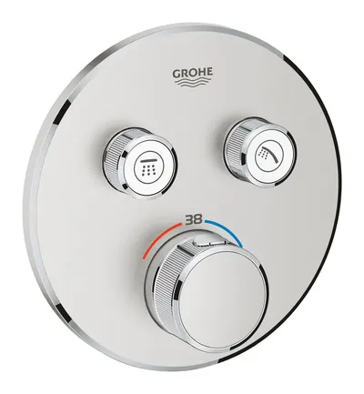 Unitate comanda Grohe SmartControl, termostat, 2 iesiri, necesita valva, mat, otel satinat, 29119DC0