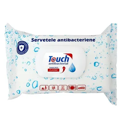 Șervețele umede antibacteriene Classic, 70 bucăți, Touch