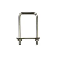 Brida Otel Rotund, 120 x 110 mm, Tip U, pentru Fixare Panouri Gard, Stalp Rectangular, Zincat