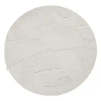 Covor gri deschis rotund din lână ø 133 cm Morphic Botanica – Agnella