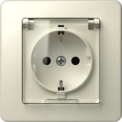 Ekonomik Priza SCHUKO cu cap. 1P 16A ST IP20 Crem, TEM Modul TEM-VE11IT-B