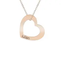 Karina - Colier personalizat cu inimioara si nume din argint 925 placat cu aur roz