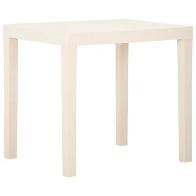 vidaXL Masă de grădină, alb, 79x65x72 cm, plastic