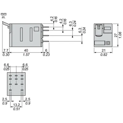 Releu Conectabil Miniatura, Zelio Rxm, 3 C/O, 24 V C.C., 10 A, cu Led