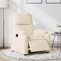 vidaXL Fotoliu rabatabil electric, bej, microfibră