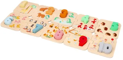 Puzzle din lemn Lelin - Numerele de la 1 la 10
