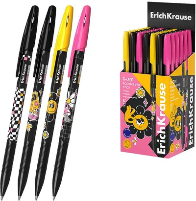 Pix cu bilă Erich Krause R-301 - Positive Vibe, 0.7 mm, sortiment
