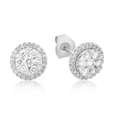 Cercei din aur alb cu diamante de 0.659ct