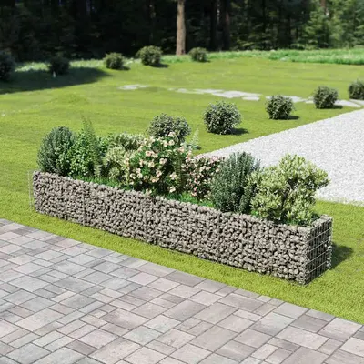 vidaXL Strat înălțat gabion, 360 x 50 x 50 cm, oțel galvanizat