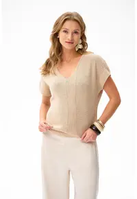 Bluza cu aspect tricotat si decolteu in V Niga