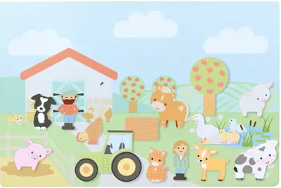 Tablă magnetică Orange Tree Toys - Fermă
