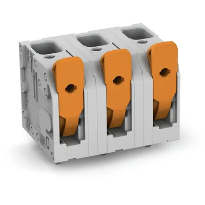 PCB terminal block; lever; 6 mm²; Pin spacing 12.5 mm; 2-pole; Push-in CAGE CLAMP®; 6,00 mm²; gray