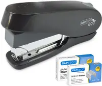 Capsator Rapesco - Eco Luna, 24/6 si 26/6 pentru 50 coli, negru, cu 2000 capse