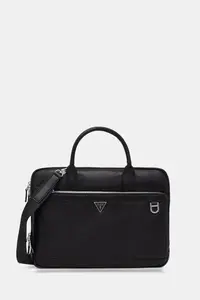 Guess geantă pentru laptop din piele MONACO