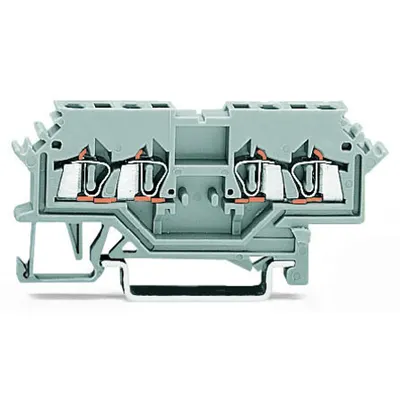 Double potential terminal block; 1.5 mm²; lateral marker slots; for DIN-rail 35 x 15 and 35 x 7.5; CAGE CLAMP®; 1,50 mm²; gray