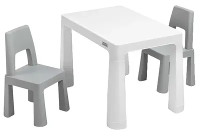 Set masă și 2 scaune pentru copii Caretero Toyz - Monti, Grey
