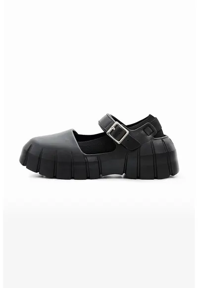 Pantofi Mary Jane de piele ecologica - Negru
