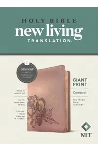 NLT Compact Giant Print Bible, Filament Enabled Edition (Red Letter, Leatherlike, Rose Metallic Peony)