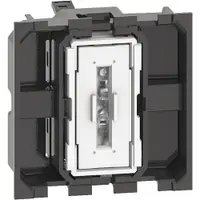 Intrerupator cap-scara, borne automate, iluminabil 2M Bticino Living Now K4003M2A, alb, negru