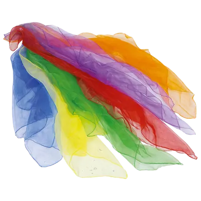 Set 6 esarfe colorate pentru dans, gimnastica si exercitii fizice, gradinita si scoala