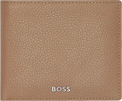 Portofel pentru bărbați Hugo Boss Classic Grained - Cu capac, maro deschis