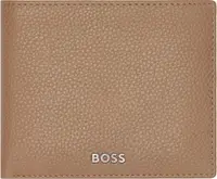Portofel pentru bărbați Hugo Boss Classic Grained - Cu capac, maro deschis