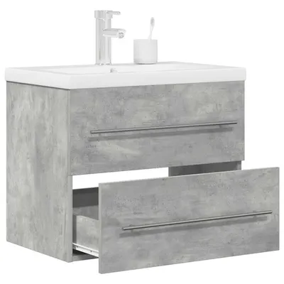 Gossi set mobilier de baie, 2 piese, gri beton, lemn compozit