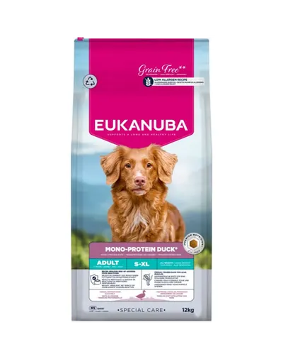 EUKANUBA Special Care Adult Mono-Protein Duck 12 kg hrană uscată pentru câini adulți, bogată în rață proaspătă