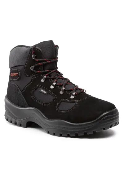 Pantofi trekking barbati - 209128208 - Piele naturala - Negru - Negru