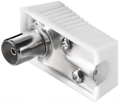 Conector coaxial TV plastic mama unghi 90 grade, CX-SOCKET-WL