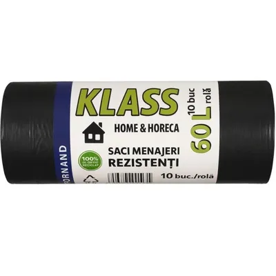 Saci Menajeri Klass, 60 l, Negru Intens, 10 Bucati